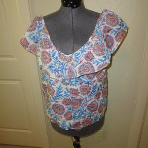 J. CREW Women's Sleeveless Flowery Pullover V-Neck Blouse NWT!! Size S
